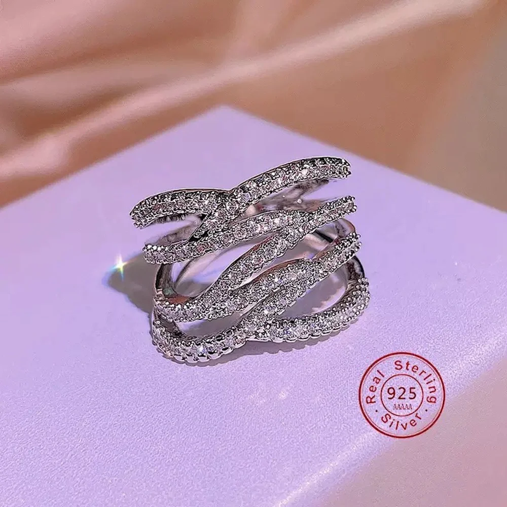 *New 925 Multi Layer Infinity Twining Ring - Picture 1 of 5
